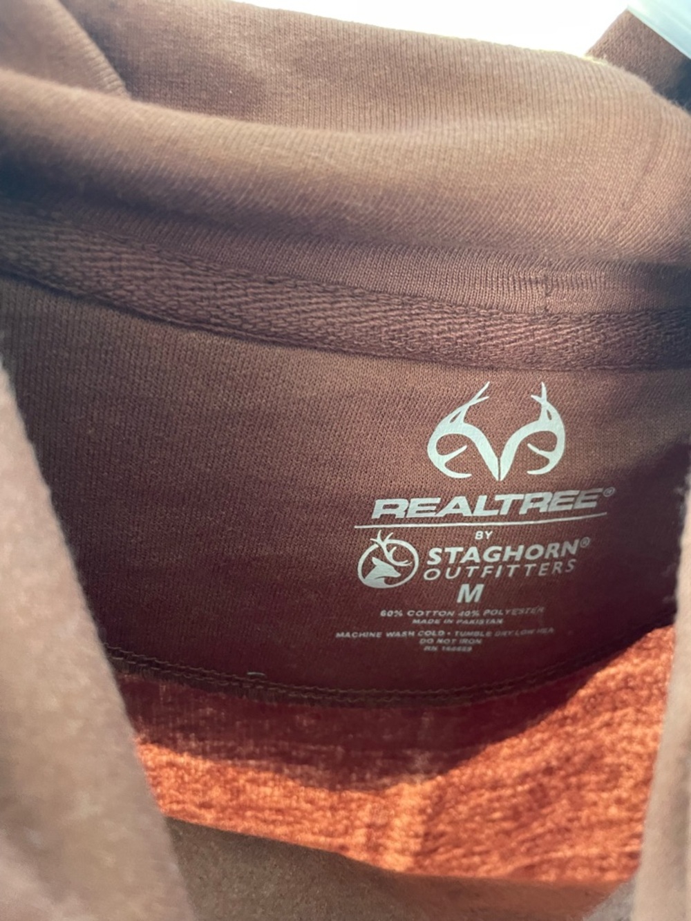 NEW Realtree Fishing Brown Hooded Pullover Sweatshirt - Picture 5 of 5
